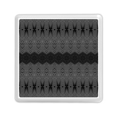 Boho Black Grey Pattern Memory Card Reader (square) by SpinnyChairDesigns