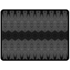 Boho Black Grey Pattern Double Sided Fleece Blanket (large)  by SpinnyChairDesigns