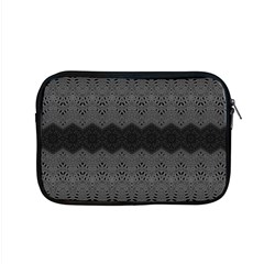 Boho Black Grey Pattern Apple Macbook Pro 15  Zipper Case by SpinnyChairDesigns