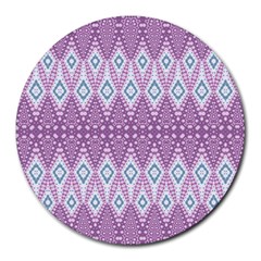 Boho Violet Purple Round Mousepads by SpinnyChairDesigns