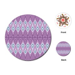 Boho Violet Purple Playing Cards Single Design (Round)