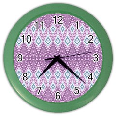 Boho Violet Purple Color Wall Clock by SpinnyChairDesigns