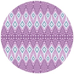 Boho Violet Purple Wooden Puzzle Round