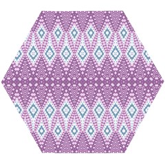 Boho Violet Purple Wooden Puzzle Hexagon by SpinnyChairDesigns