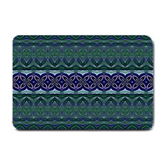 Boho Blue Green  Small Doormat  by SpinnyChairDesigns