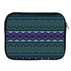 Boho Blue Green  Apple Ipad 2/3/4 Zipper Cases by SpinnyChairDesigns