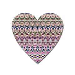 Colorful Boho Pattern Heart Magnet by SpinnyChairDesigns