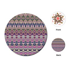 Colorful Boho Pattern Playing Cards Single Design (round) by SpinnyChairDesigns
