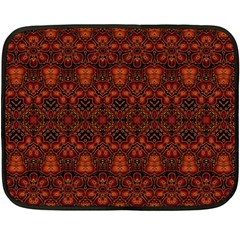 Boho Dark Red Floral Fleece Blanket (mini) by SpinnyChairDesigns