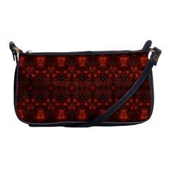 Boho Dark Red Floral Shoulder Clutch Bag by SpinnyChairDesigns