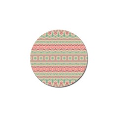 Boho Teal Pink Golf Ball Marker (4 Pack) by SpinnyChairDesigns