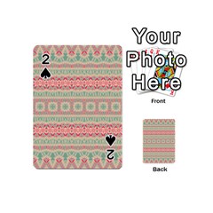 Boho Teal Pink Playing Cards 54 Designs (mini) by SpinnyChairDesigns