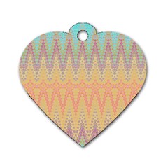 Boho Pastel Colors Dog Tag Heart (one Side) by SpinnyChairDesigns