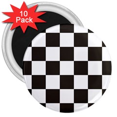 Chequered Flag 3  Magnets (10 Pack)  by abbeyz71