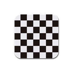 Chequered Flag Rubber Square Coaster (4 Pack)  by abbeyz71