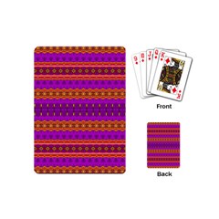 Boho Magenta And Gold Playing Cards Single Design (mini) by SpinnyChairDesigns