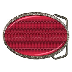 Crimson Red Pattern Belt Buckles by SpinnyChairDesigns