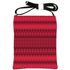 Crimson Red Pattern Shoulder Sling Bag by SpinnyChairDesigns