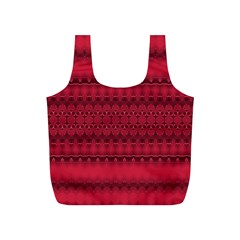 Crimson Red Pattern Full Print Recycle Bag (s) by SpinnyChairDesigns