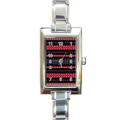 Boho Orange Black Rectangle Italian Charm Watch