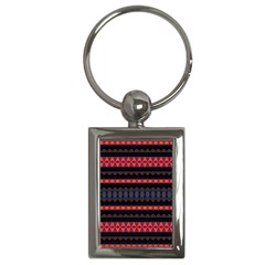 Boho Orange Black Key Chain (Rectangle)