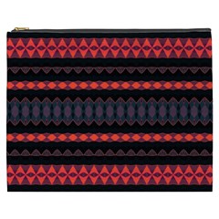 Boho Orange Black Cosmetic Bag (XXXL)