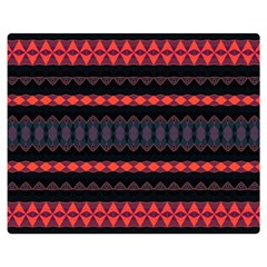 Boho Orange Black Double Sided Flano Blanket (medium)  by SpinnyChairDesigns