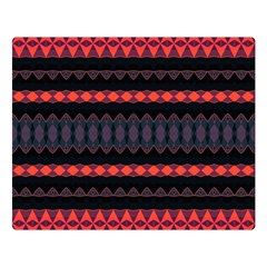 Boho Orange Black Double Sided Flano Blanket (Large) 