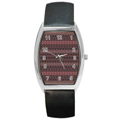 Boho Wine Grey Barrel Style Metal Watch