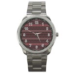 Boho Wine Grey Sport Metal Watch Front