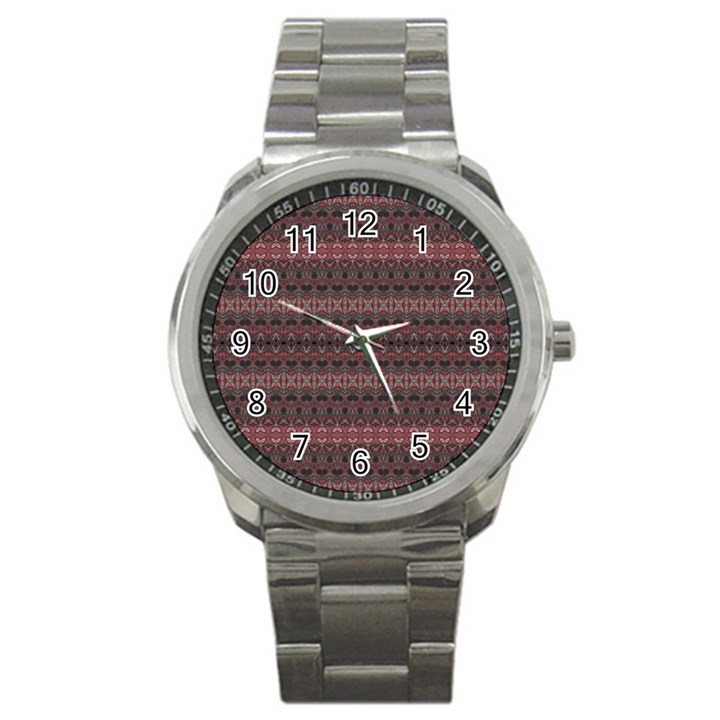 Boho Wine Grey Sport Metal Watch