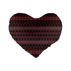 Boho Wine Grey Standard 16  Premium Heart Shape Cushions by SpinnyChairDesigns