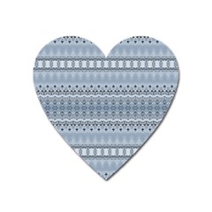 Boho Faded Blue Grey Heart Magnet by SpinnyChairDesigns