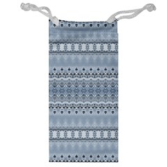 Boho Faded Blue Grey Jewelry Bag by SpinnyChairDesigns