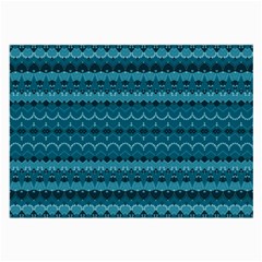 Boho Teal Pattern Large Glasses Cloth (2 Sides) by SpinnyChairDesigns