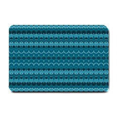 Boho Teal Pattern Small Doormat  by SpinnyChairDesigns