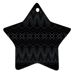 Boho Black And Silver Star Ornament (two Sides) by SpinnyChairDesigns