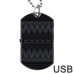 Boho Black And Silver Dog Tag Usb Flash (two Sides) by SpinnyChairDesigns