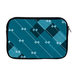 Teal Blue Stripes And Checks Apple Macbook Pro 17  Zipper Case by SpinnyChairDesigns