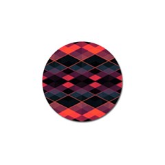 Pink Orange Black Diamond Pattern Golf Ball Marker (4 Pack) by SpinnyChairDesigns