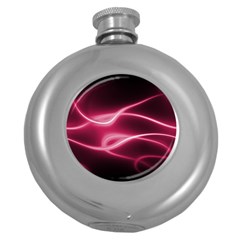 Neon Pink Glow Round Hip Flask (5 Oz) by SpinnyChairDesigns