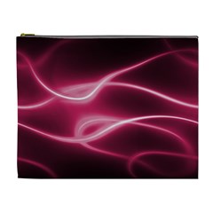 Neon Pink Glow Cosmetic Bag (xl) by SpinnyChairDesigns