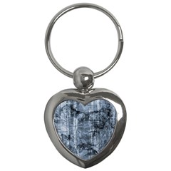 Faded Blue Texture Key Chain (heart) by SpinnyChairDesigns