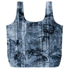 Faded Blue Texture Full Print Recycle Bag (xxxl) by SpinnyChairDesigns