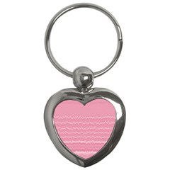 Boho Pink Stripes Key Chain (heart)