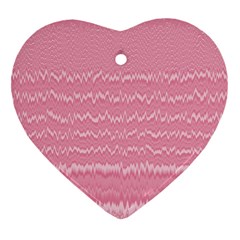 Boho Pink Stripes Heart Ornament (two Sides) by SpinnyChairDesigns