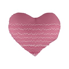 Boho Pink Stripes Standard 16  Premium Heart Shape Cushions by SpinnyChairDesigns