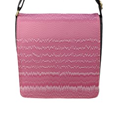 Boho Pink Stripes Flap Closure Messenger Bag (l) by SpinnyChairDesigns