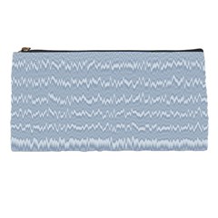 Boho Faded Blue Stripes Pencil Case by SpinnyChairDesigns