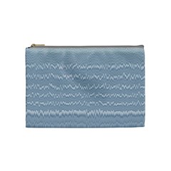 Boho Faded Blue Stripes Cosmetic Bag (medium) by SpinnyChairDesigns